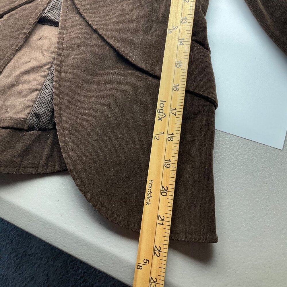 Luii S Chocolate Brown Corduroy Military Style Jacket Y2K Boho Renaissance - Picture 11 of 13